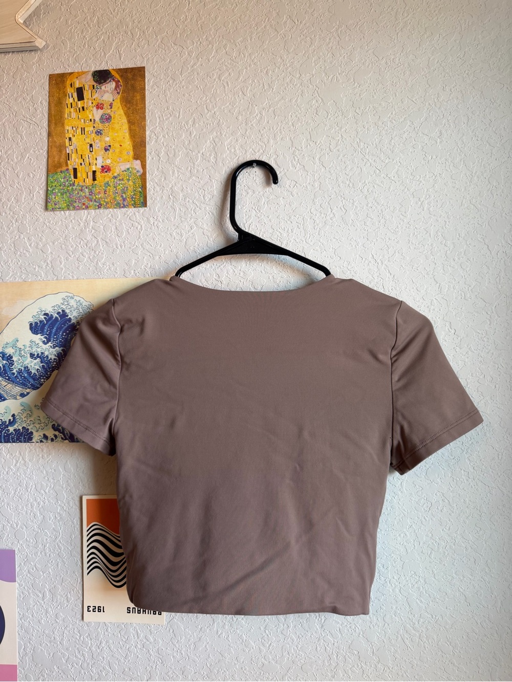 Babaton Taupe Cropped Crewneck Tee - Picture 3 of 3